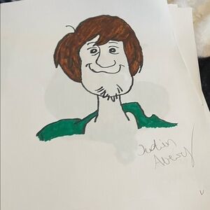 Cartoon Character Drawing with Brown Hair